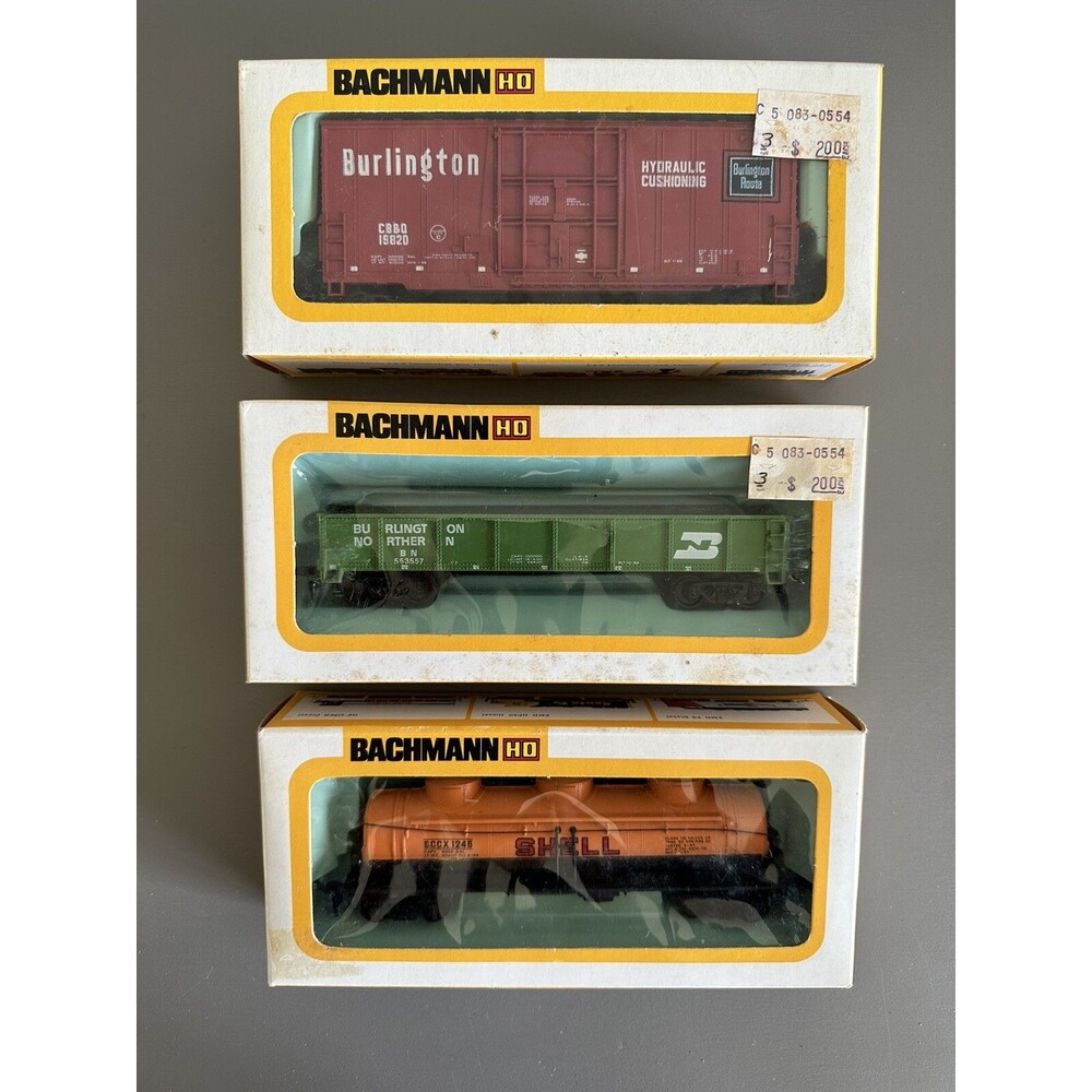 Lot Of 3 Vintage Bachmann HD Burlington Shell Gondola